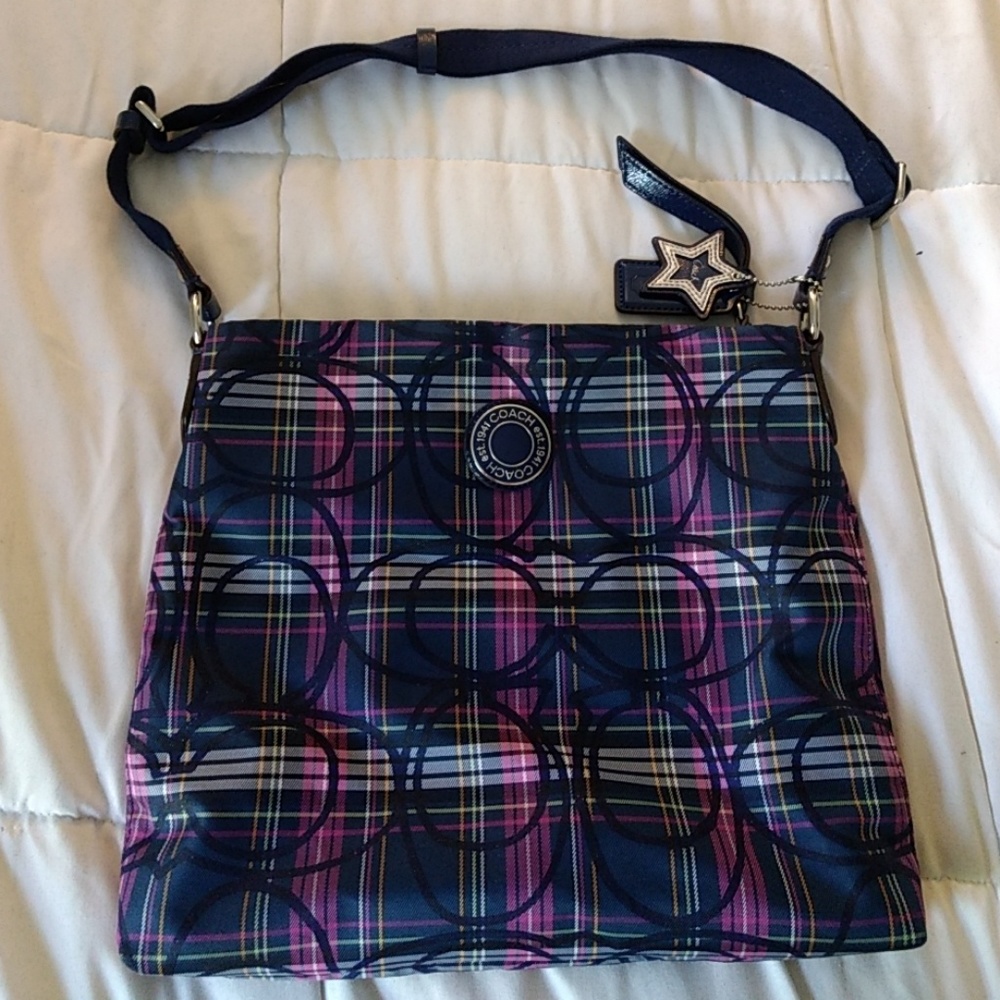 Coach plaid crossbody bag